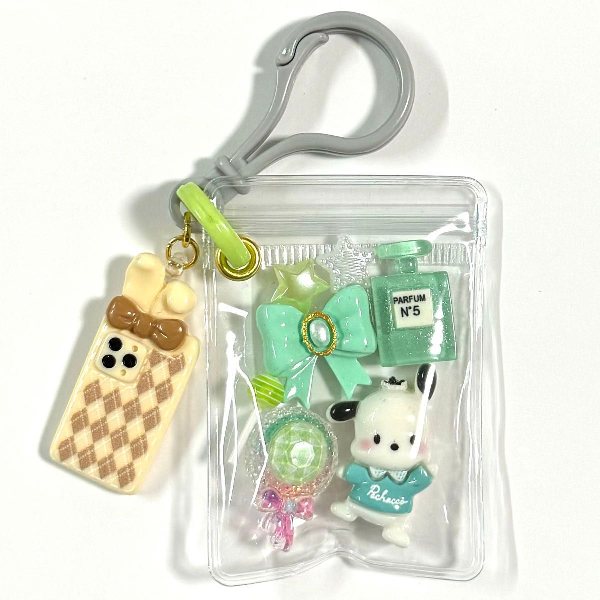 キャンディバッグ キーホルダー ガチャ詰めポーチ風 おしゃれ 緑