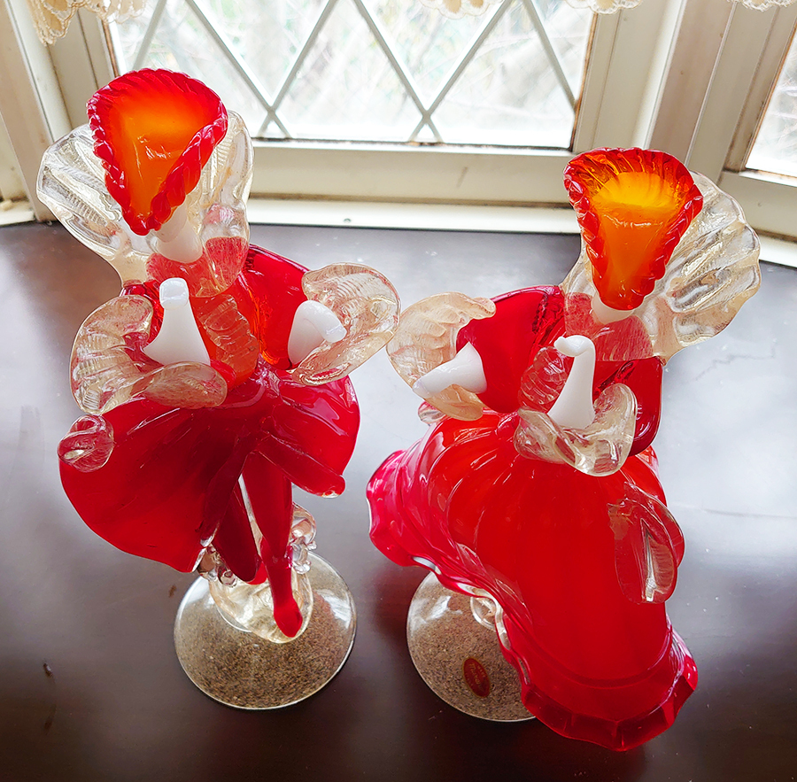 ベネチアンガラス人形Murano（ムラーノ）2体セット ヴェネツィアン