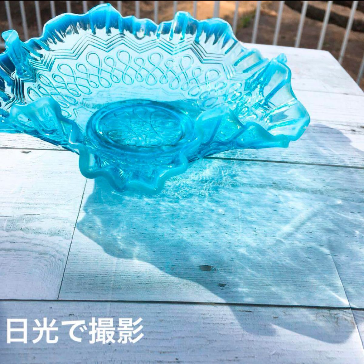 美品 ジェファーソン社 ブルー オパールセント ラッフル フリル ボウル