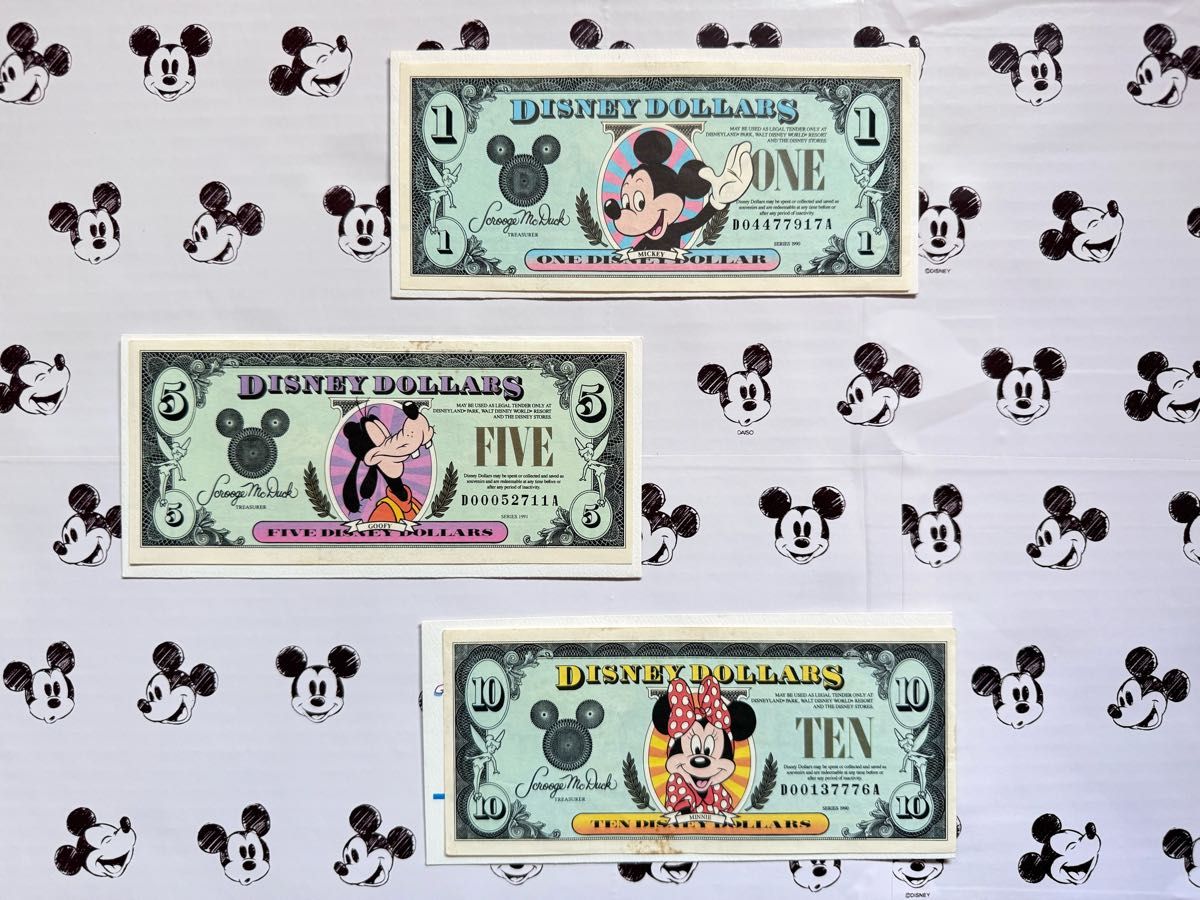 Disney Dollars ディズニーダラー 紙幣3枚セット ディズニーダラー 50