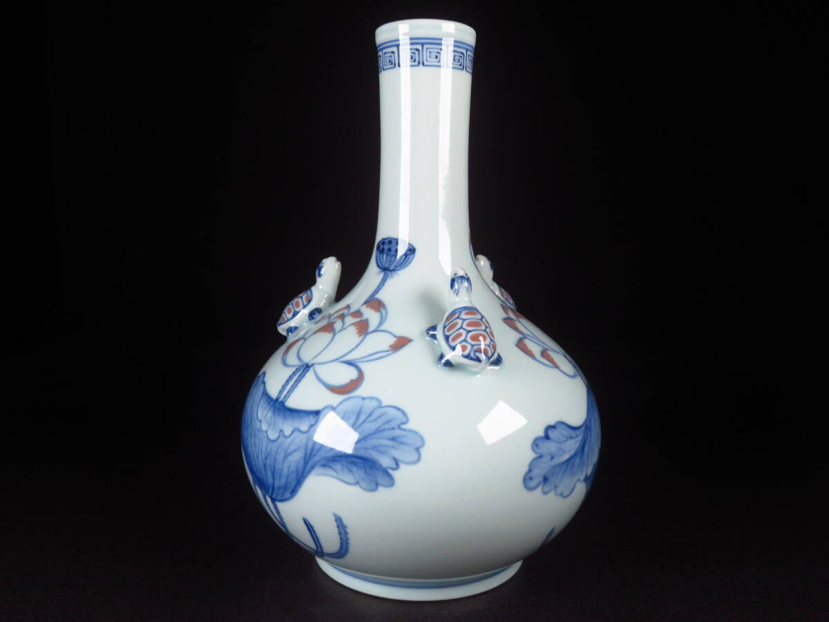 韓国の人間国宝 安藤五作 花瓶 木製台座付 焚川窯 アンティーク 共