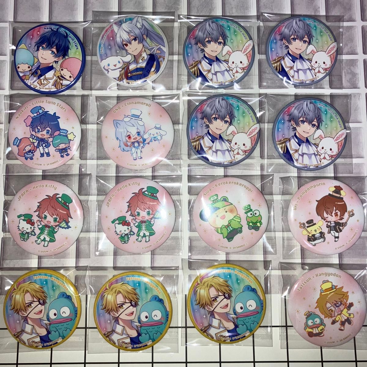 からぴち たっつん サンリオ缶バッジ まとめ売り カラフルピーチ たっ