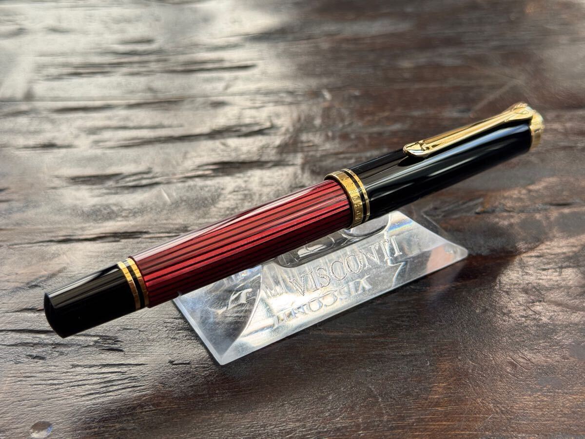 極美品】ペリカン スーベレーン M400 赤縞 14C 万年筆 ペリカン スーべ