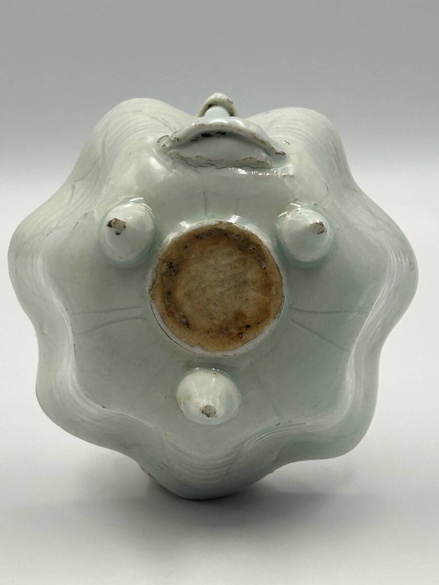 中国美術 宋時代 青白磁 湖田窯 香道具 花卉文香合 古物 時代物 唐物