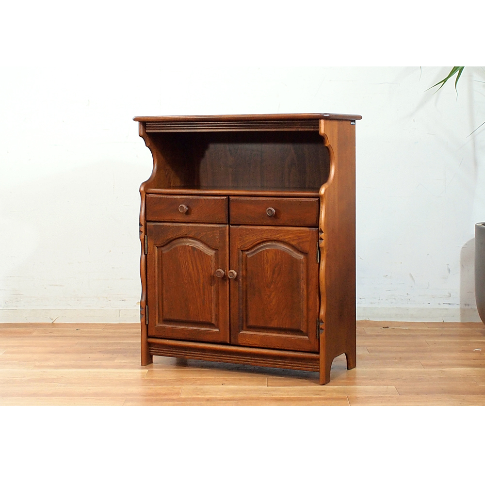 昭和レトロ カリモク 木製コールキャビネット 電話台 飾り棚