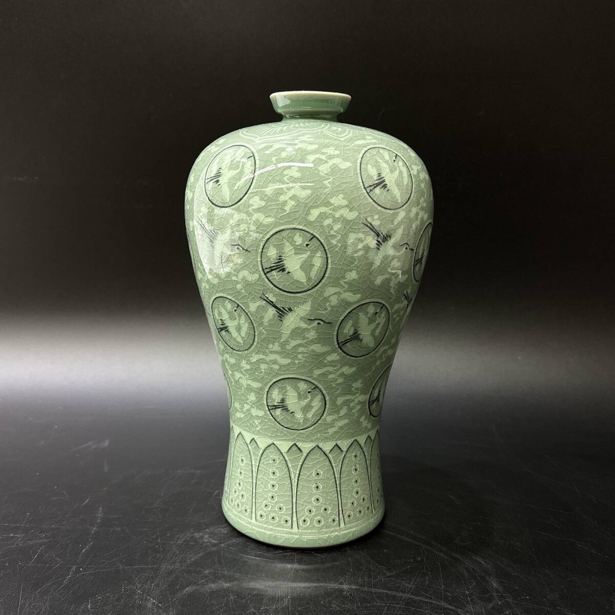 李朝青磁象嵌 雲鶴文 瓢形瓶高麗青磁・い象嵌美・稀少な逸品 【公式通販】