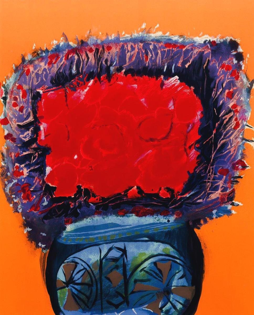 □☆三岸節子 【花】 リトグラフ 直筆サイン エディション有り