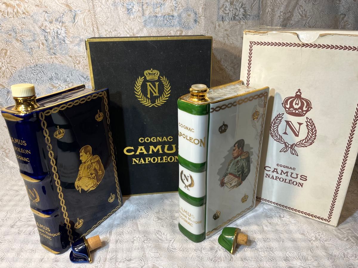 古酒 高級コニャック CAMUS ナポレオン 陶器 ブック 未開栓 計2本