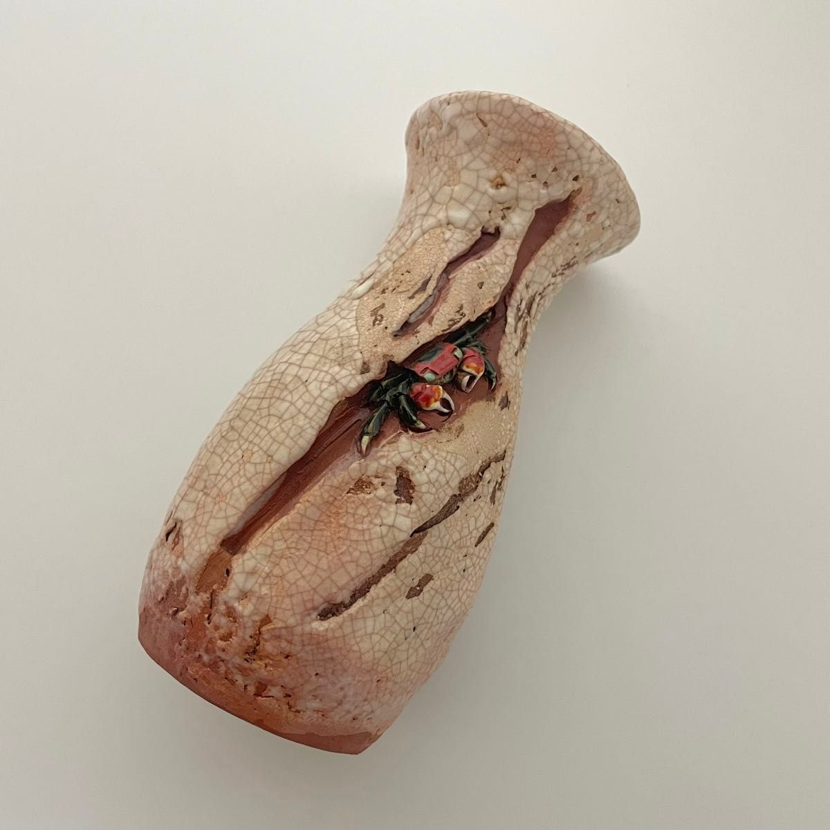 楽山焼 玉井楽山 愛媛 蟹彫り 蟹細工 時代物 希少品 徳利 お猪口 希少