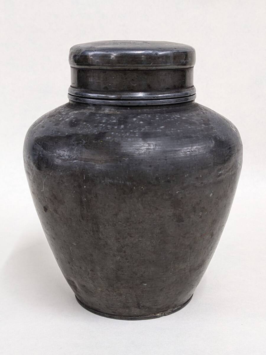 M339 中国古玩 金清號 古錫大茶壺 茶心壺 茶入 茶道具 重量