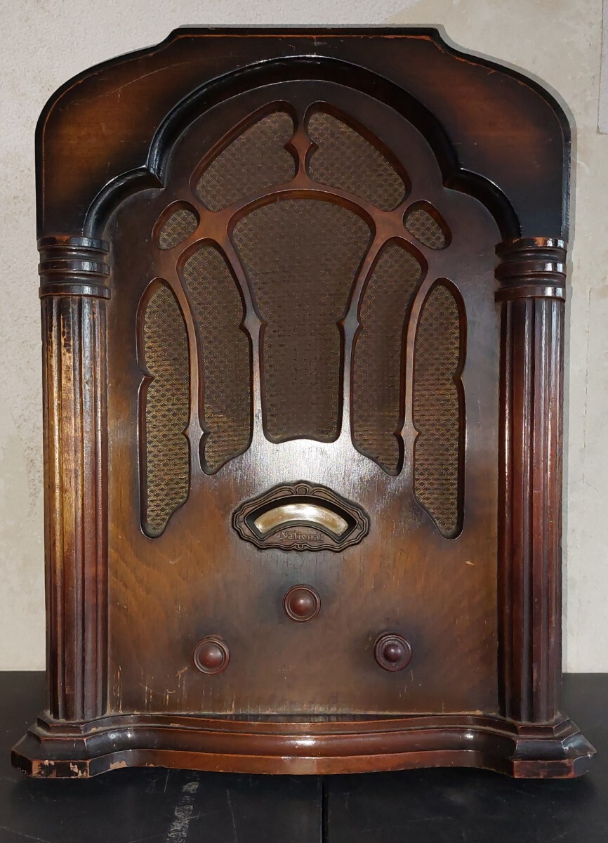 Yahoo!オークション - 戦前【ナショナル受信機 R-48 真空管ラジオ縦型