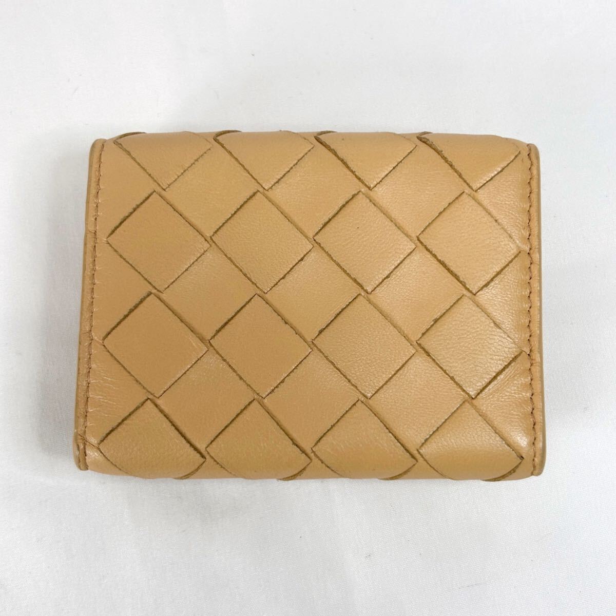 ボッテガヴェネタ 三つ折り財布 イントレチャートレザー ベージュ