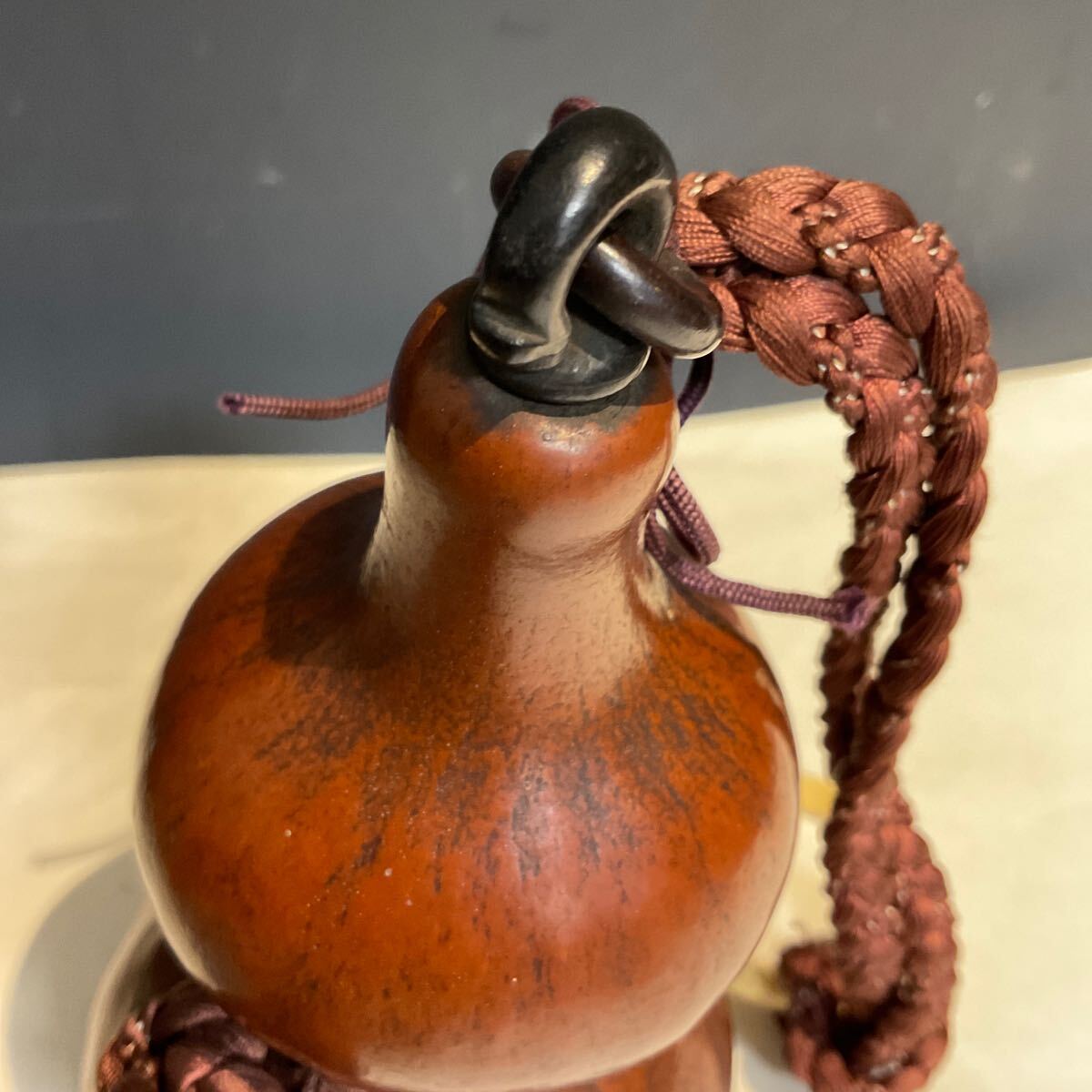 夕霧】提げ物根付 鹿骨彫瓢箪仙人根付 江戸時代 時代提物 根付