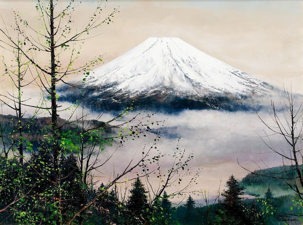 山本ひょういち モンパルナスにて fu】真作保証 山本彪一 油彩画6号