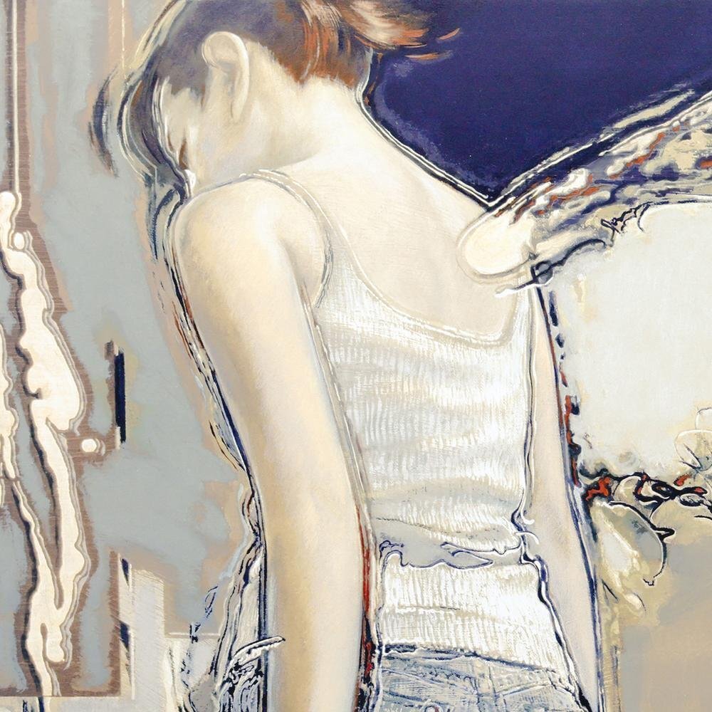 真作保証柏本龍太「Sheis She Was」リトグラフ 美人画 リアリズム巨匠