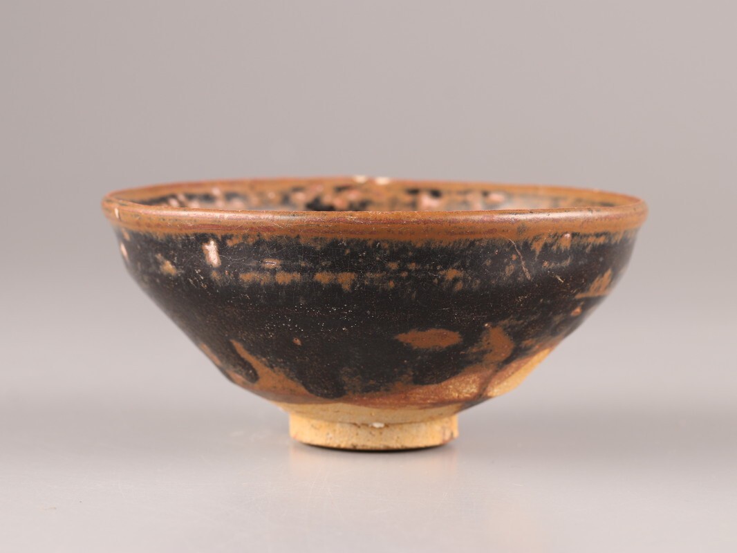 中国古玩 唐物 宋代 天目茶碗 仕覆 工場 時代物 極上品 初だし品 D2357