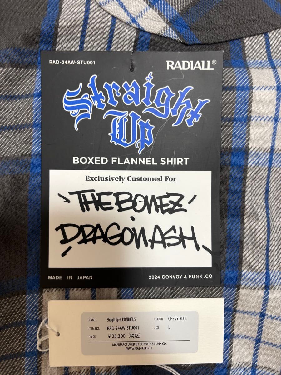 RADIALL straight up コラボ シャツ Lサイズ THE BONEZ dragon ash 降