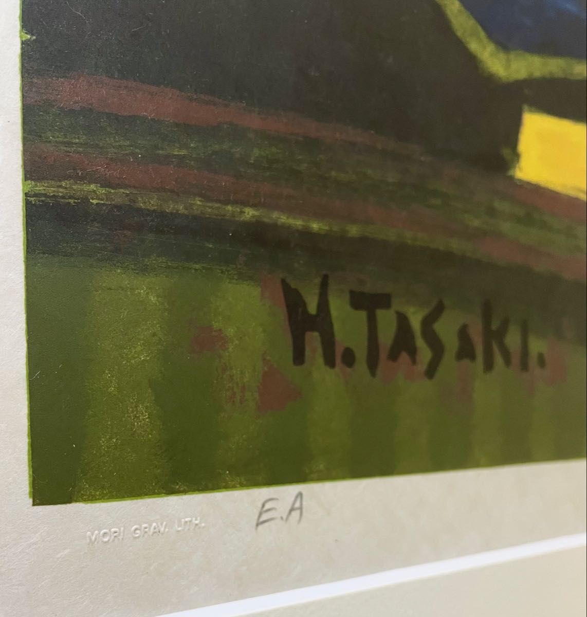 田崎広助『朱富士』リトグラフ E.A 1986年 額装◇状態綺麗です 田崎