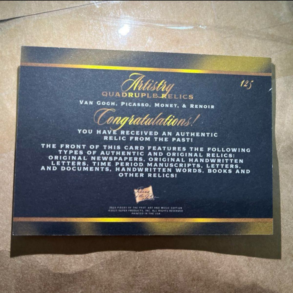 pieces of the past ゴッホ ピカソ モネ ルノワール 直筆 サイン