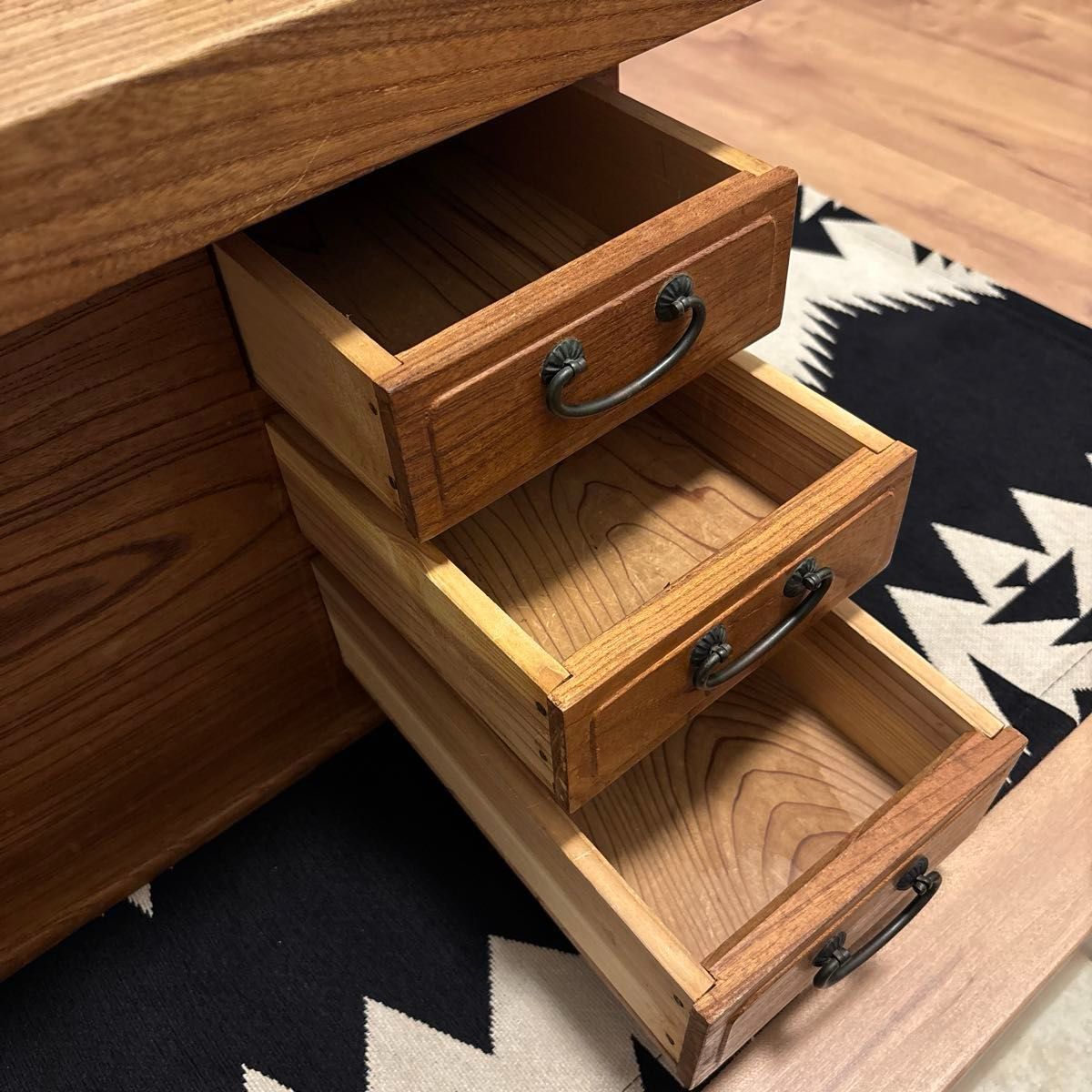 アンティーク 囲炉裏テーブル 関西火鉢 長火鉢 銅製コンロ＆酒燗器etc