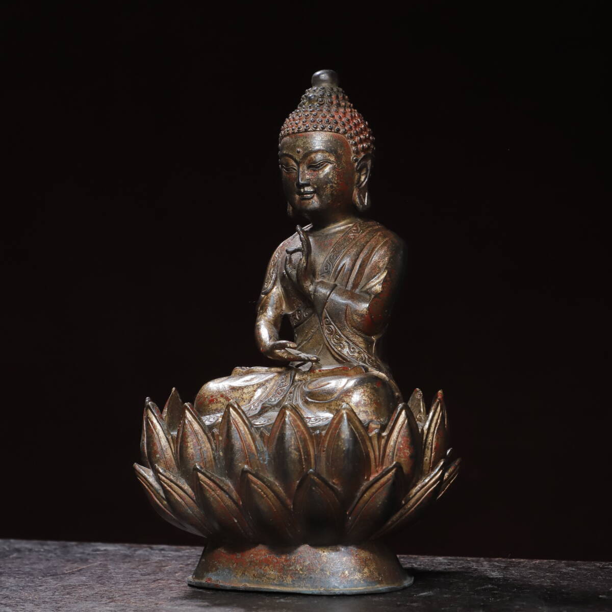 ◇旧家蔵出◇古美術 中国古玩 明時代 古銅製 拓金 縁度