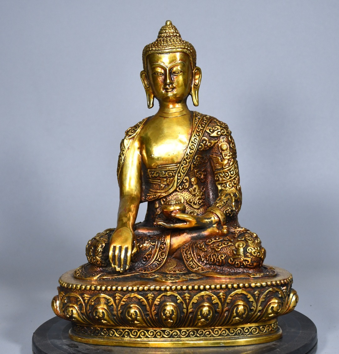 キ*ル様 ♢チベット 仏教 仏具 古美術 両面仏像 古仏 銅器 唐金 古玩