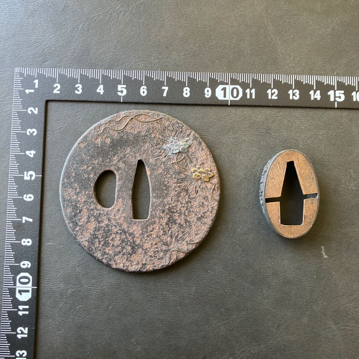 骨董品 アンティーク品 刀装具 切羽 古物 時代物 コレクション 23 鍔