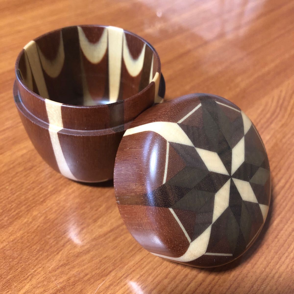 送料無料〉寄木細工 箱根細工 棗 なつめ 無垢 茶入れ 茶道具 茶道 小物