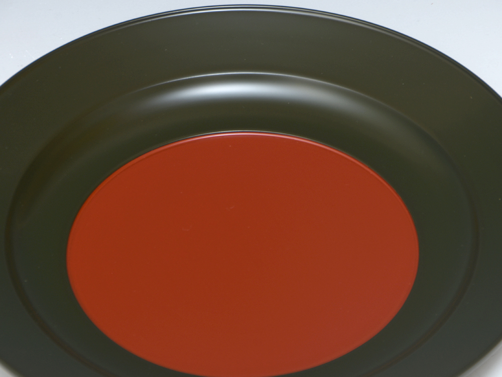 美品】中谷光哉 遠州流 成趣庵好 青漆内朱青海盆木工芸 漆工芸 漆芸