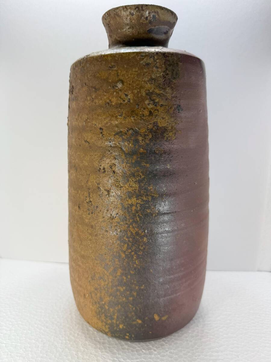 No99. 【備前焼】柴山正志 花入 花瓶 備前焼 骨董品 花生 未使用保管品