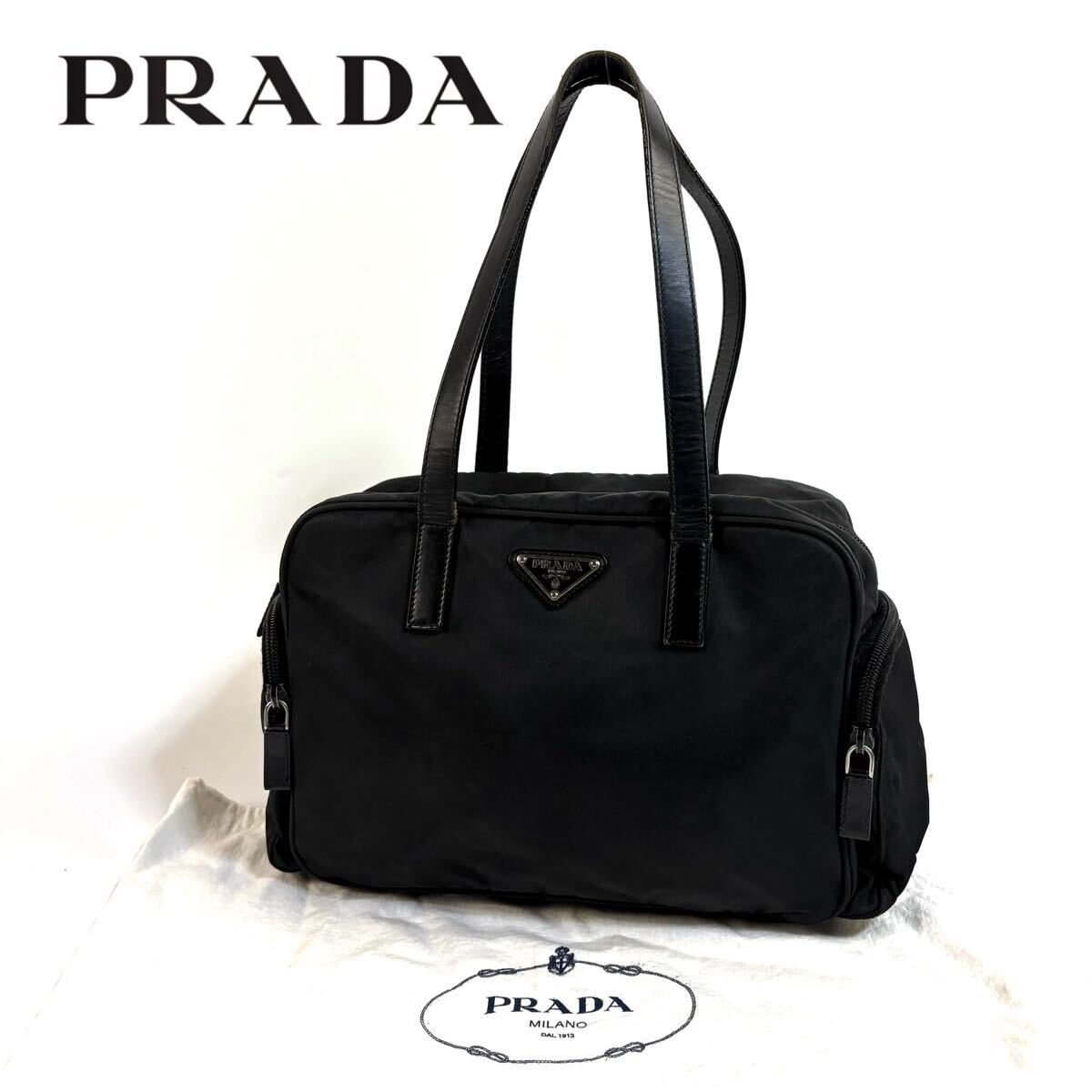 PRADA プラダ ナイロン×レザー ハンドバッグ トート ミニボストン