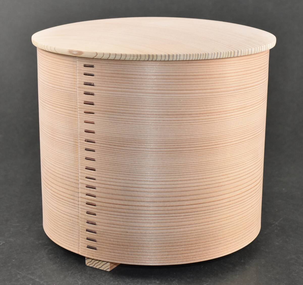 ほぼ未使用 茶道具 杉木地 曲水指 綴目 煎茶道具 茶器 木工芸 水指