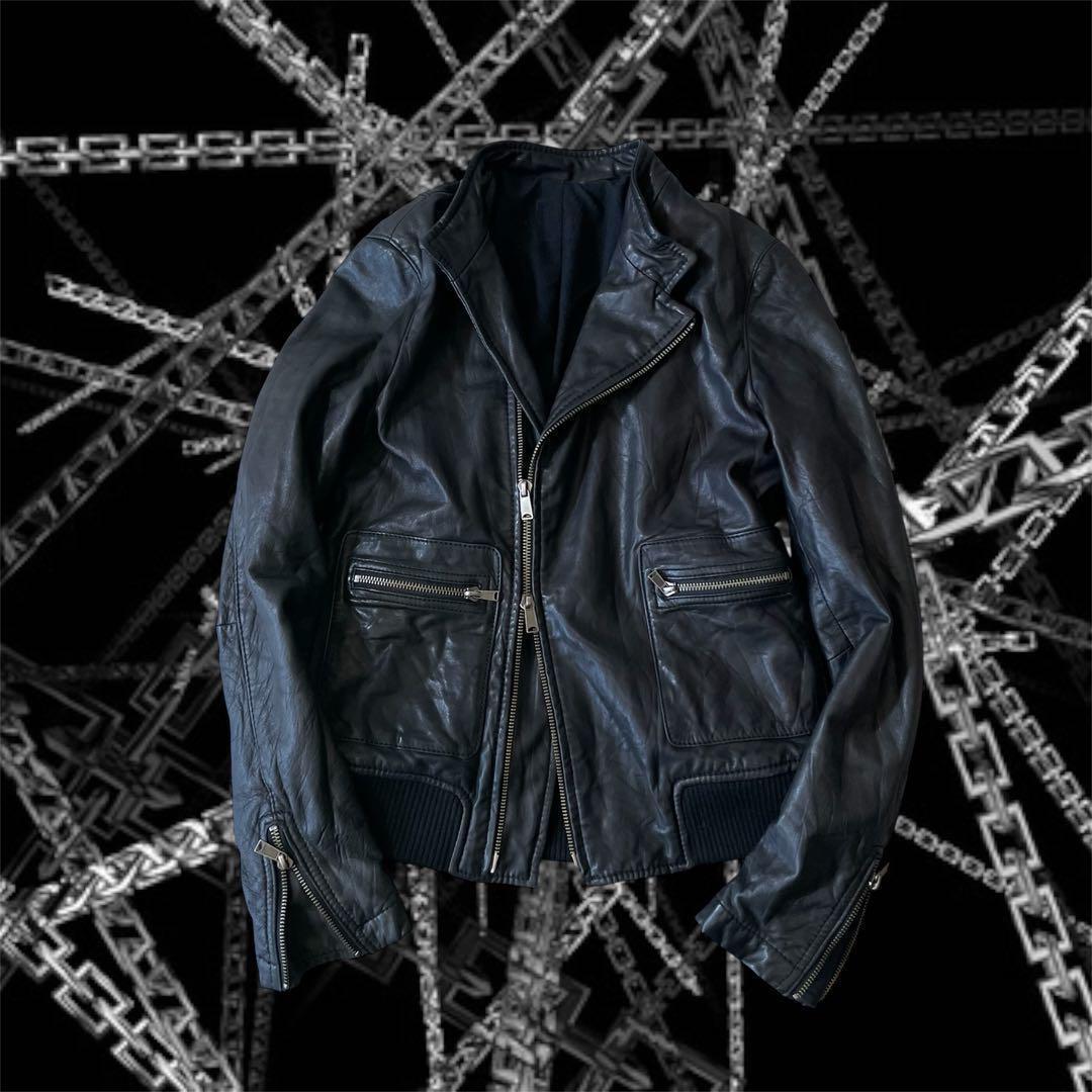 レザーダブルジップy2k