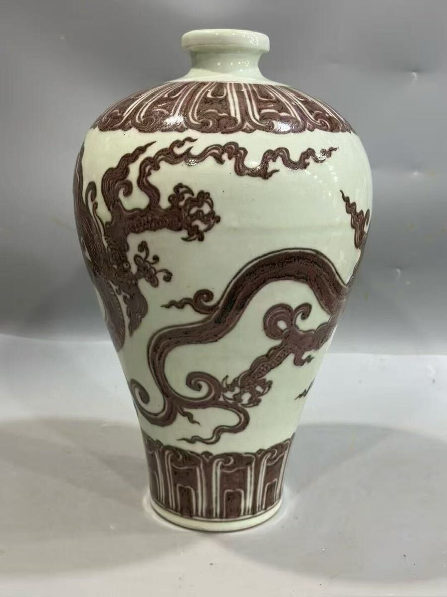 中国古美術・明代・永楽年製・青花磁・梅瓶・花瓶・壺型・唐物・古玩