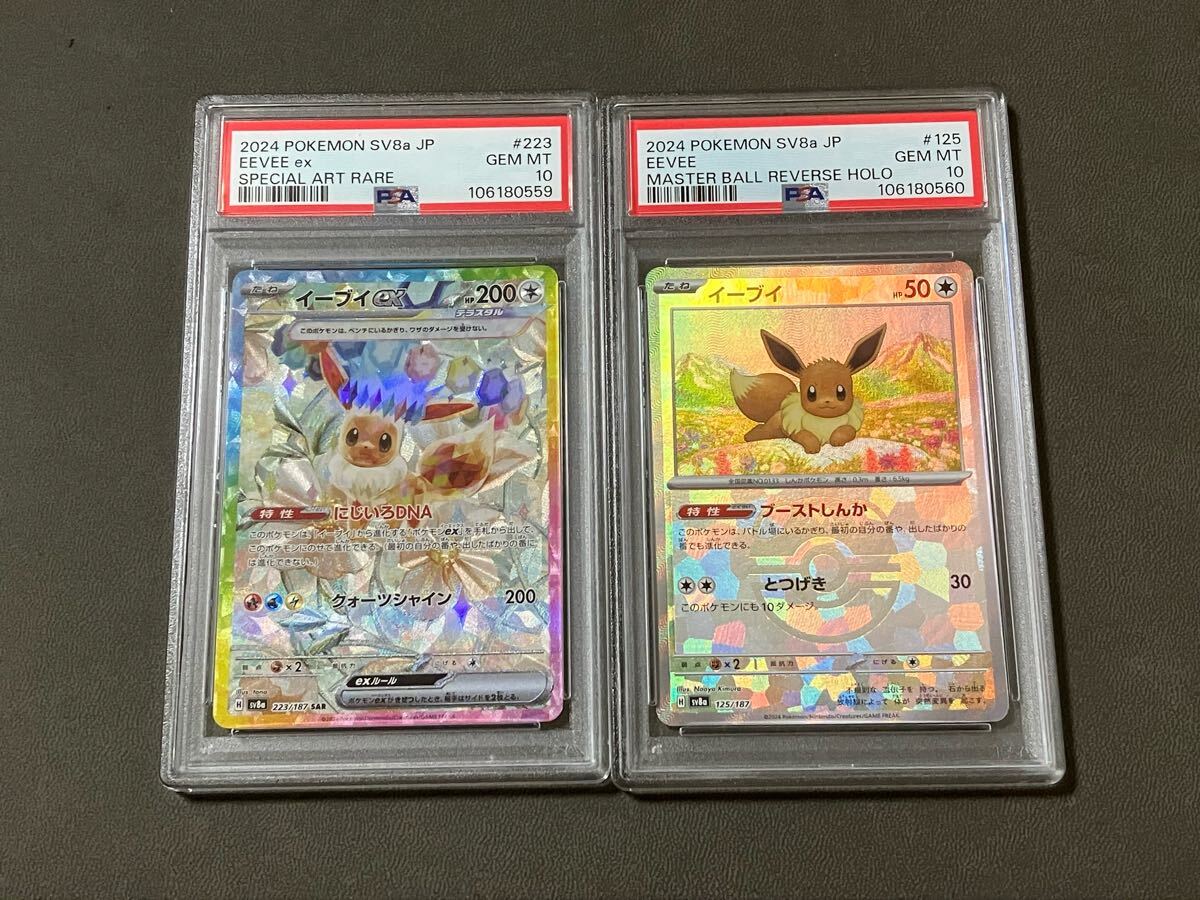 イーブイマスターボールミラーSAR 2枚セットPSA10 テラスタルフェス