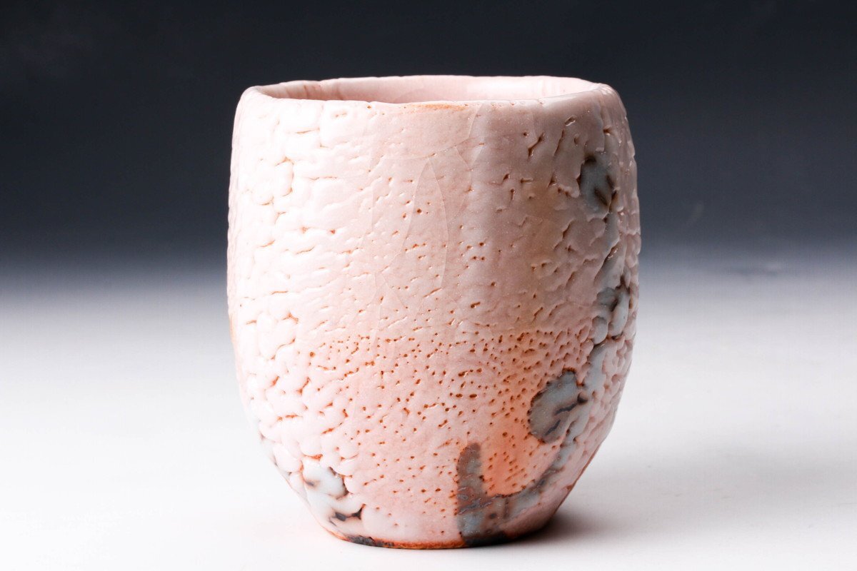 人間国宝 加藤孝造 志野湯呑 本物保証！ 人間国宝加藤孝造志野湯呑