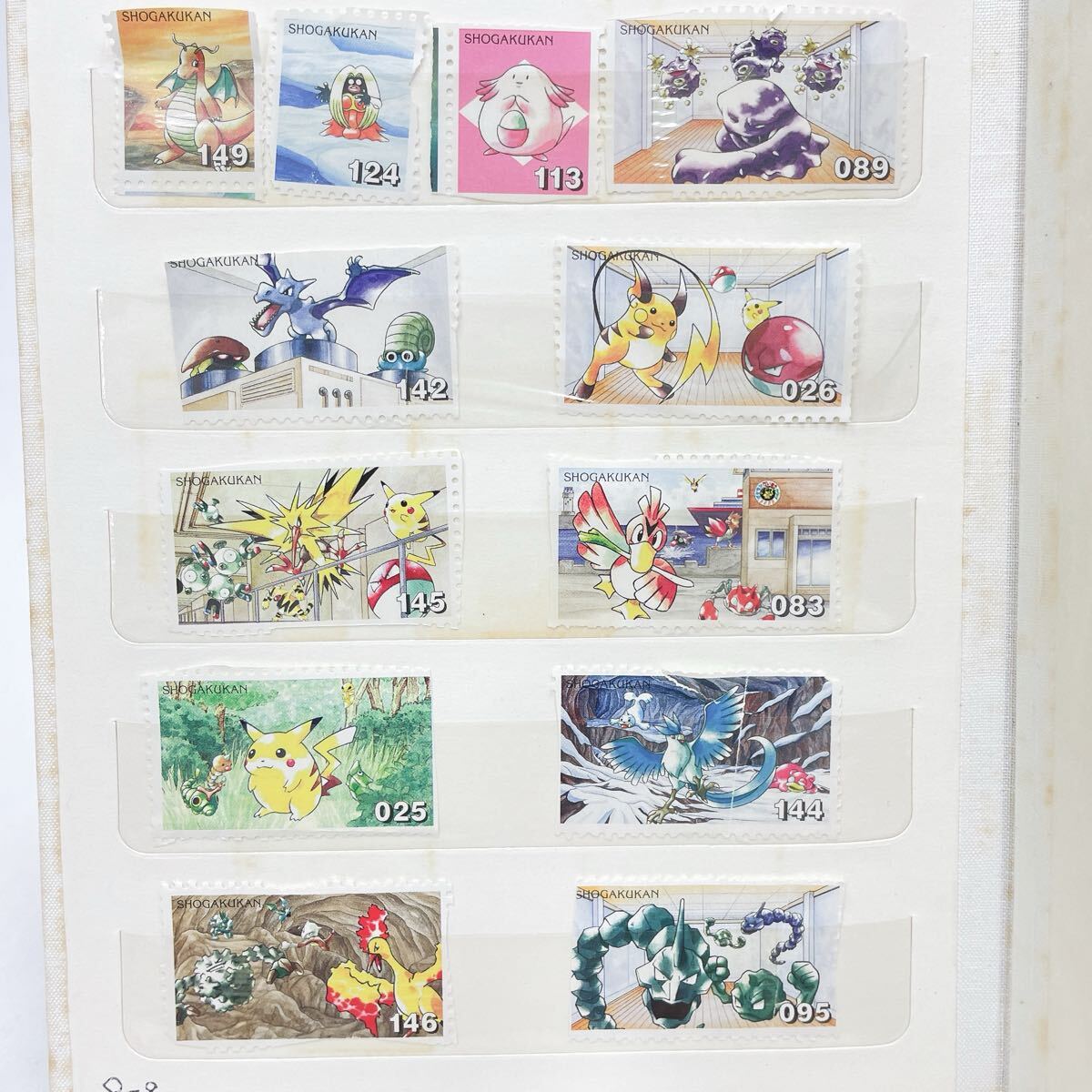 絶版】ポケモンスタンプバッジ切手風ピカチュウ、ミュウ他まとめ売り