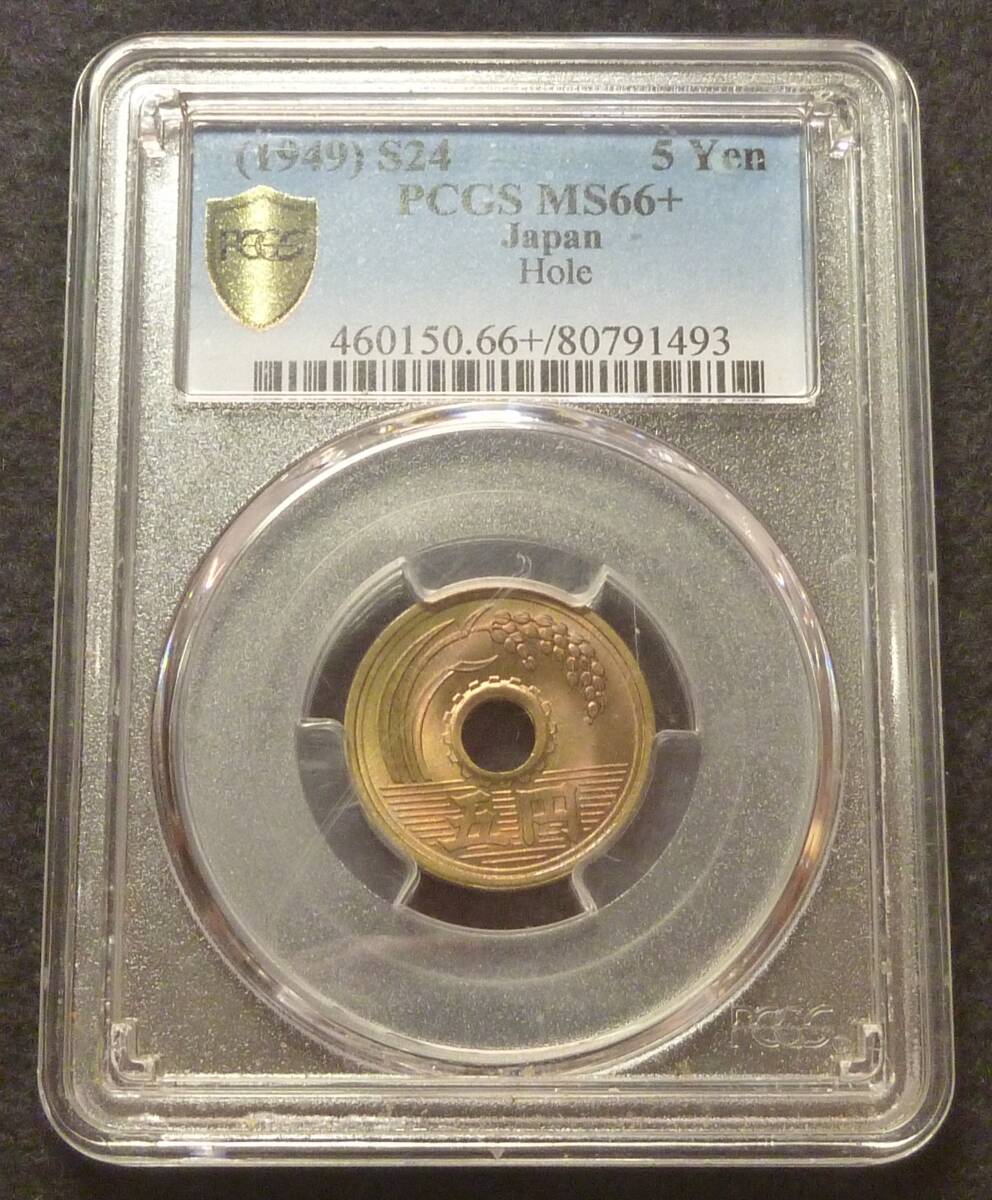 昭和24年5円黄銅貨 MS66 完全未使用