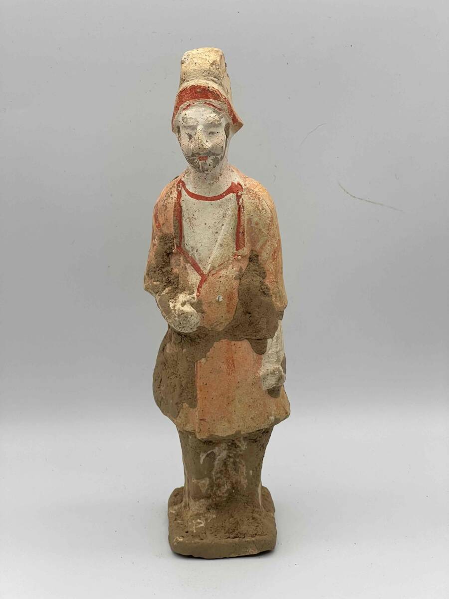 紅陶加彩仕女俑立像-宇珍國際藝術| Yu Jen Taipei重要