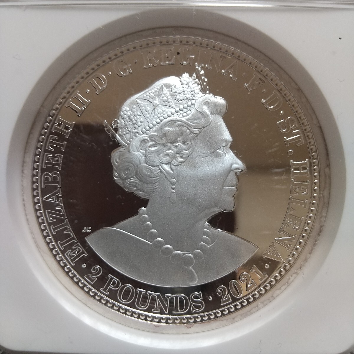 2021 セントヘレナ スリーグレイセス 2オンス プルーフ銀貨 NGC