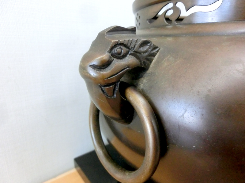 □唐銅朝鮮風炉 / 釜師 菊池政光 茶釜 / 電熱器 セット 唐銅風炉