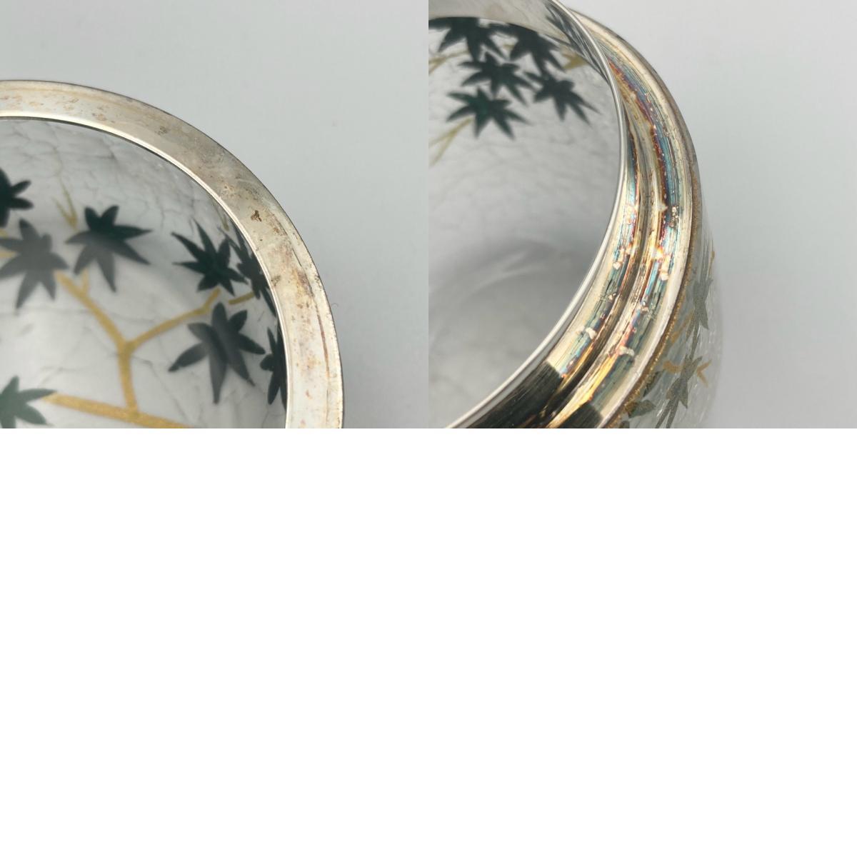 吉田華正 関吉昭 蒔絵師 合作 青楓 茶器 硝子 茶道具 共箱 栞 ガラス