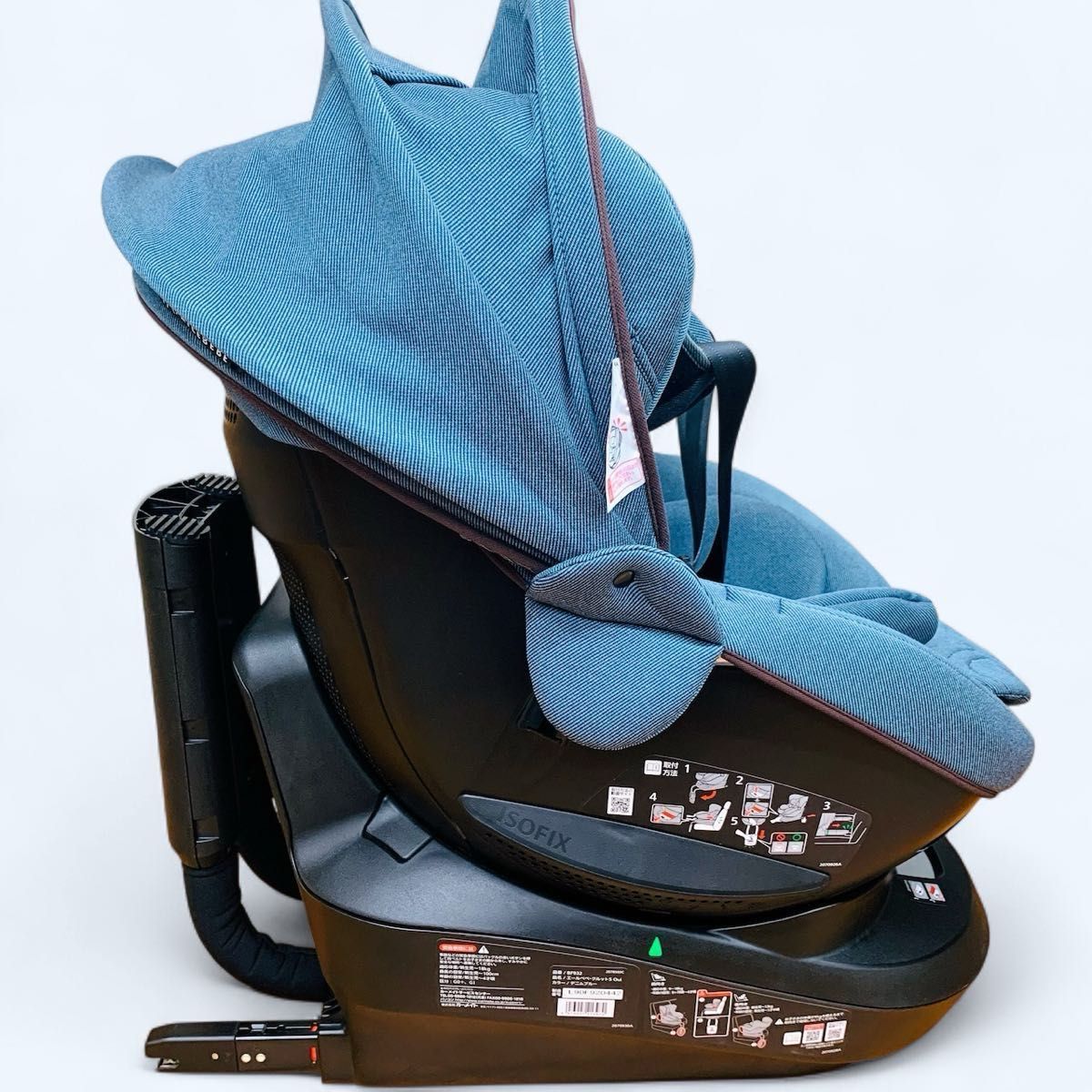 極美品】エールベベ・クルット5 Oui デニムブルー ウィ ISOFIX 美品