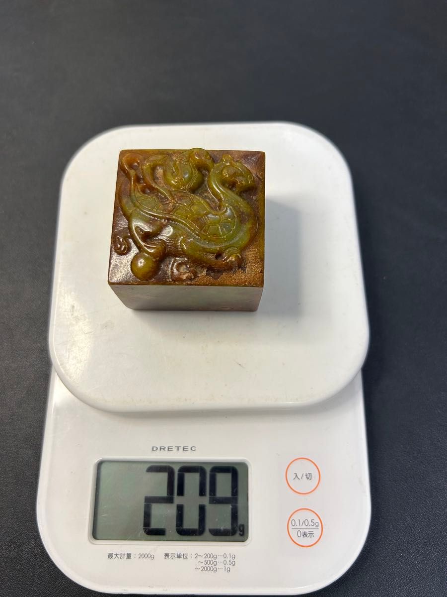 神獣玉印 中国 時代物 置物 印鑑 旧家蔵出し 骨董品 美術品 縁起物