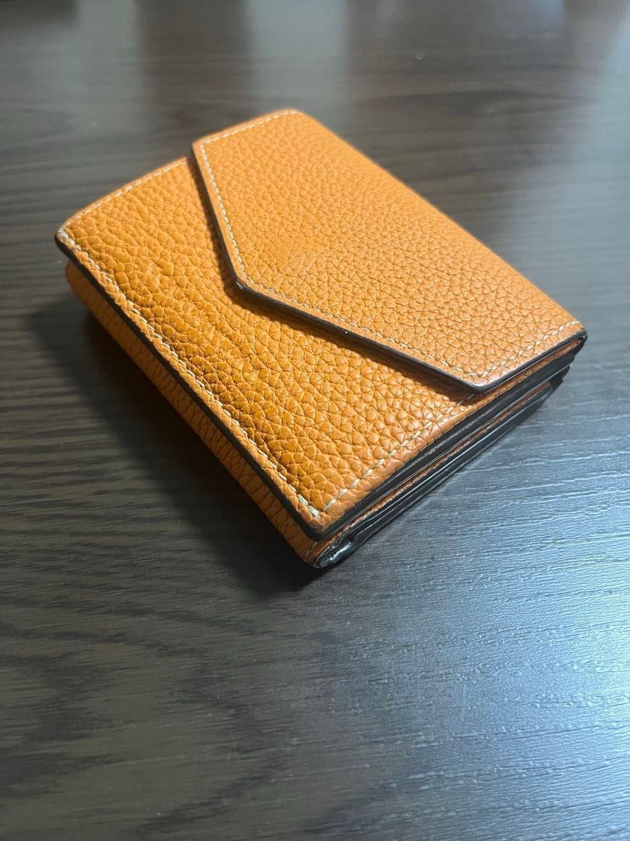 ボナベンチュラ スモールウォレット シュリンクレザー オレンジ