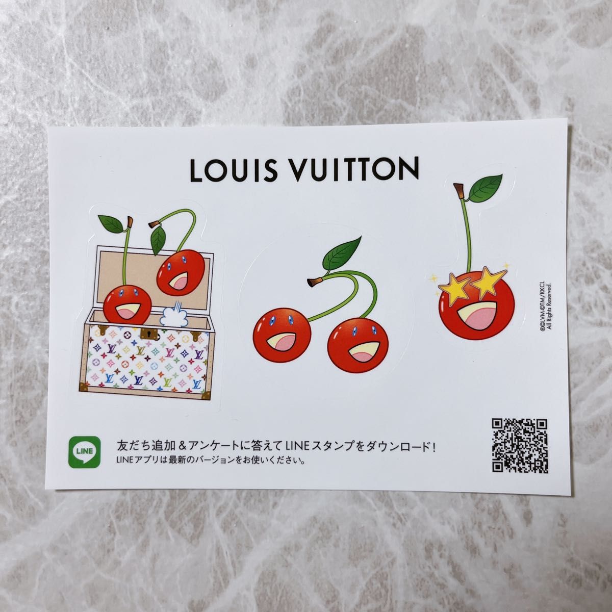 ルイビトン 村上隆 限定ショッパー、ステッカー、リボンセット