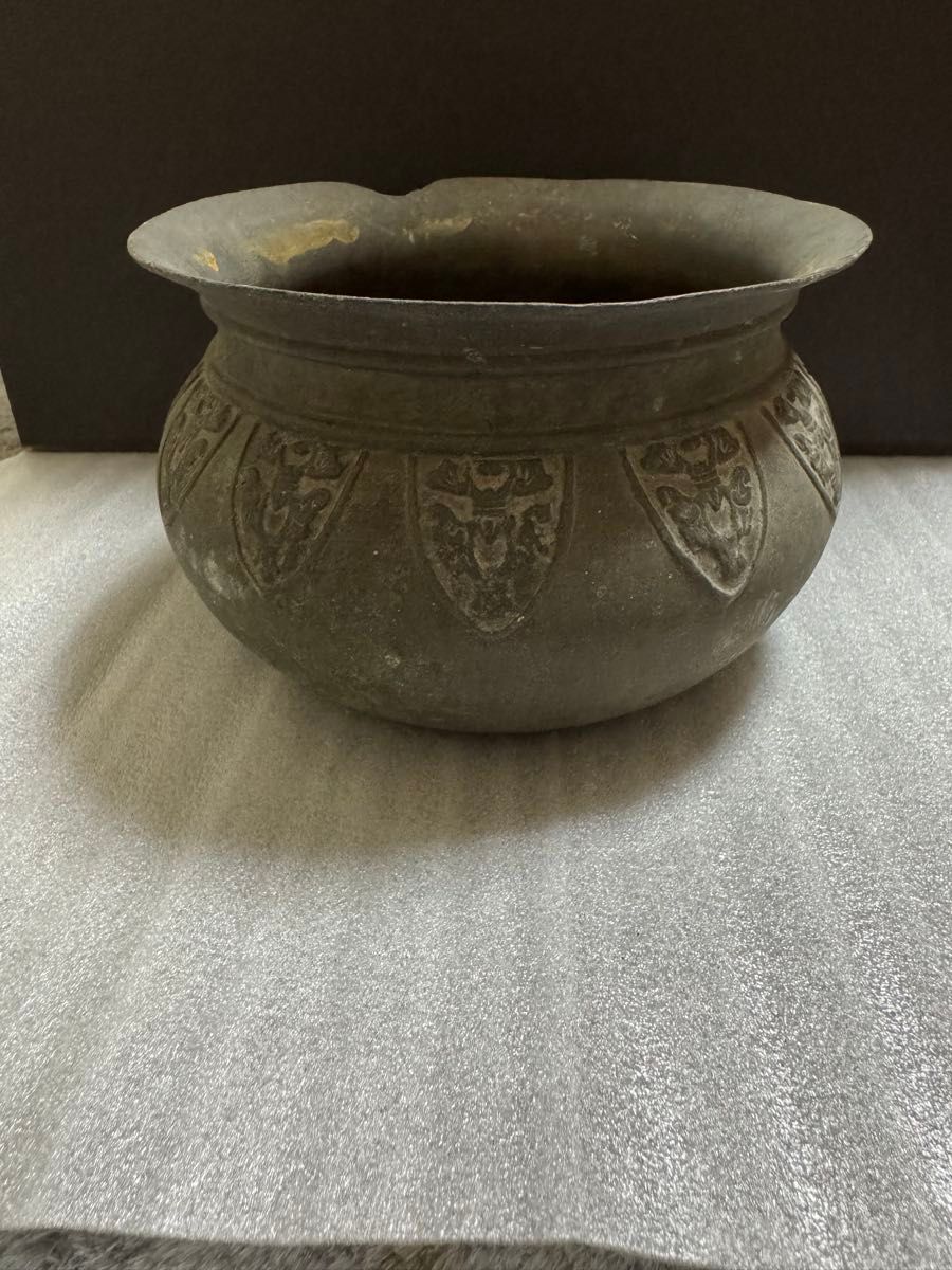 龍文堂 古銅 建水 こぼし 茶道具 煎茶 蝋型鋳造 中国 銅製 時代