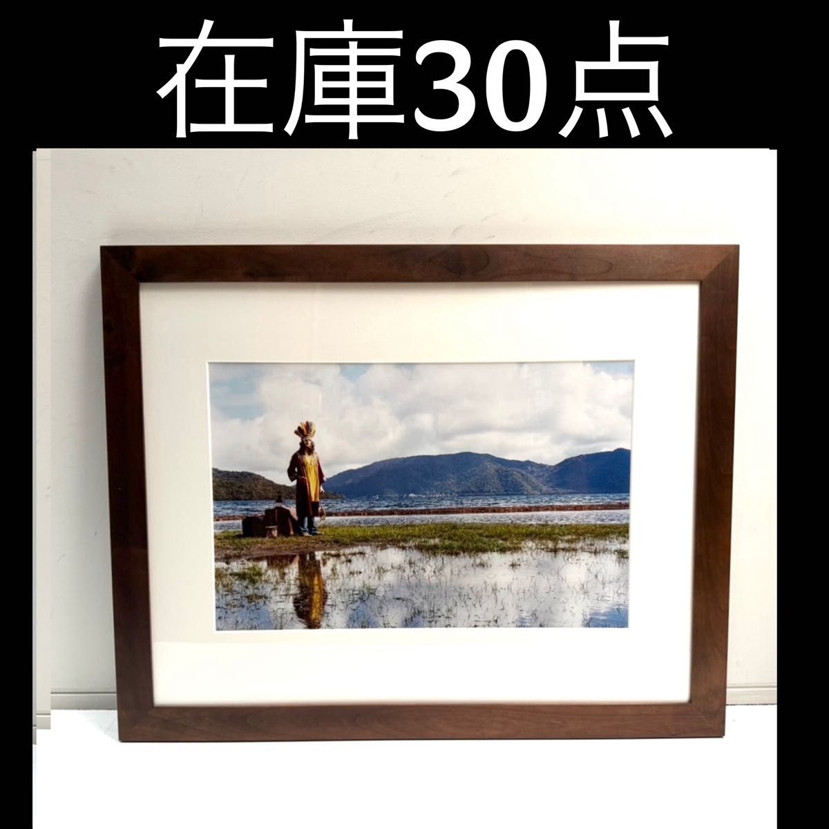 在庫25】額 額縁 木製 焦茶 ダークブラウン 大きいサイズ 写真 アート