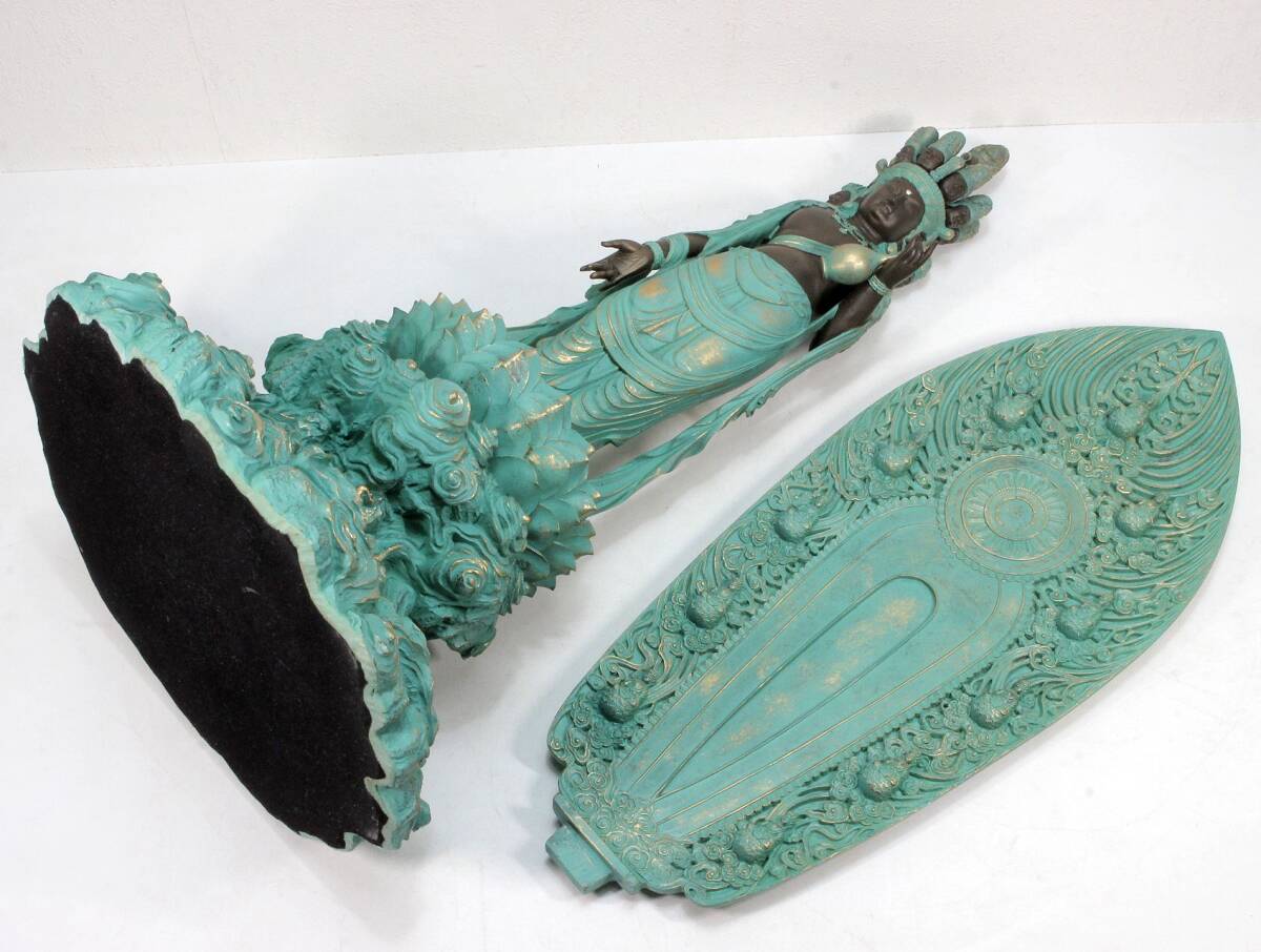 中国人間国宝 葉森祥 作 国宝写 樹脂製 十一面観音像 仏像 置物 高さ