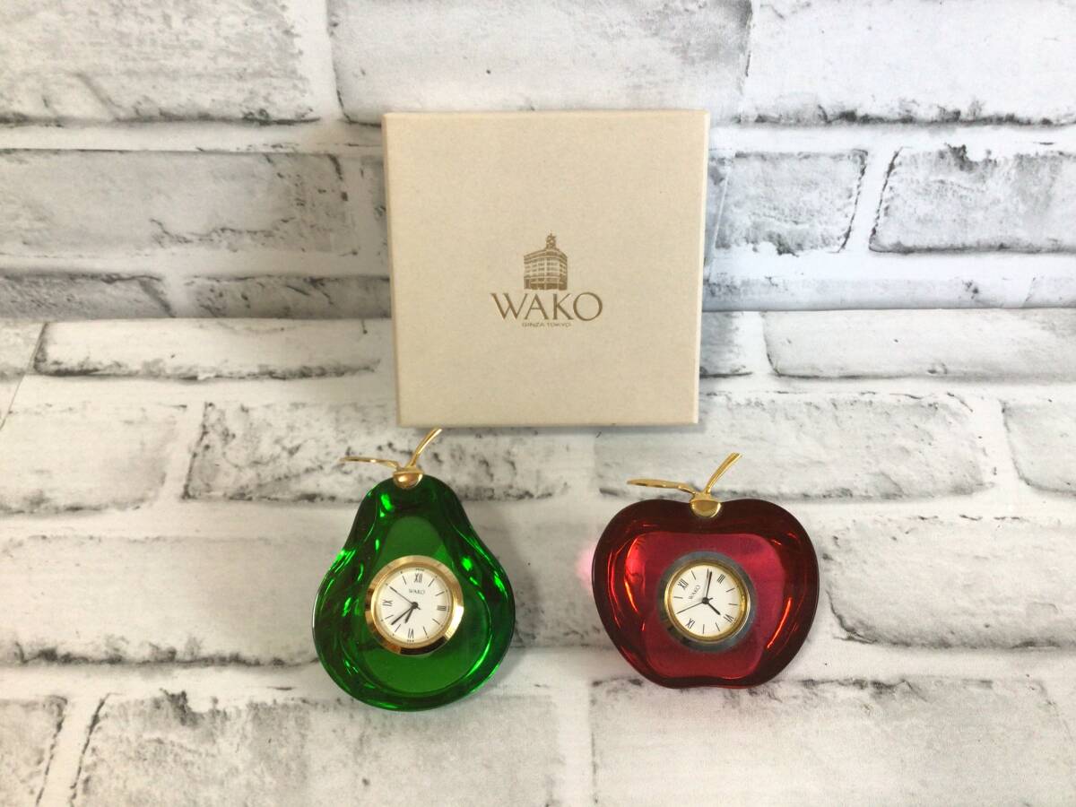 ☆美品☆ WAKO ワコー 置き時計 HW8090G 大理石ゴールド 可動品 WAKO